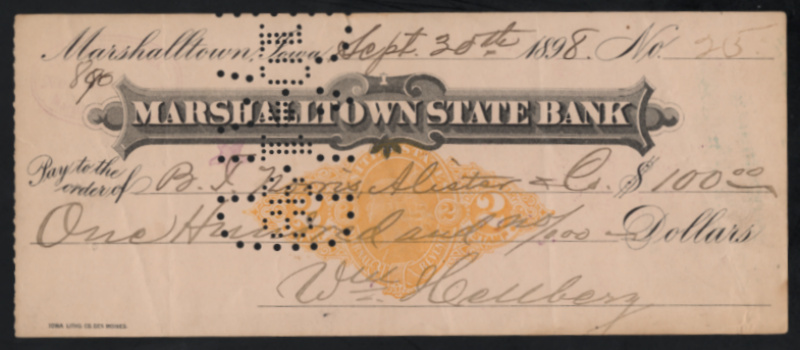 RN-X7 Marshalltown, Iowa. Marshalltown State Bank