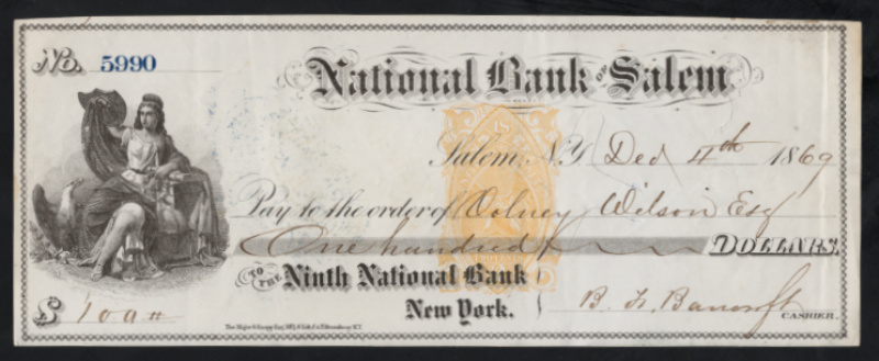 RN-B1 Salem, New York. National Bank of Salem