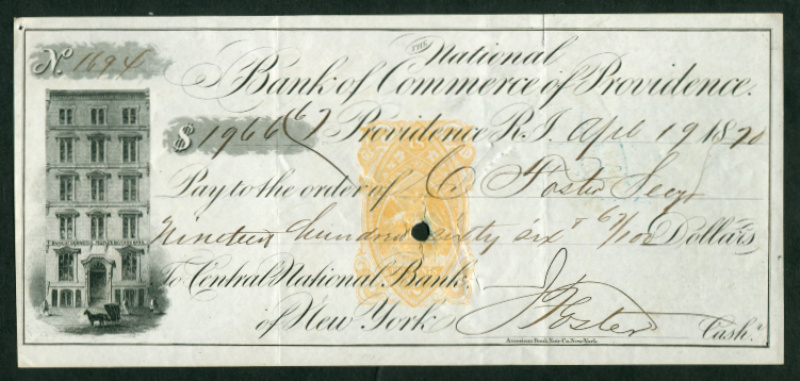 RN-B1 Providence, Rhode Island. National Bank of Commerce of Providence