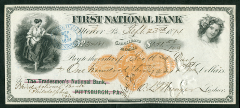 RN-D1 Mercer, Pennsylvania. First National Bank