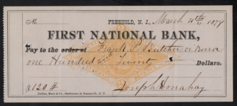 RN-G1 Freehold, New Jersey. First National Bank of Freehold