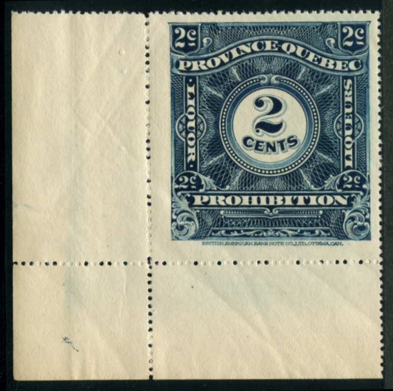 QP2 bottom left corner margins, mint, VF