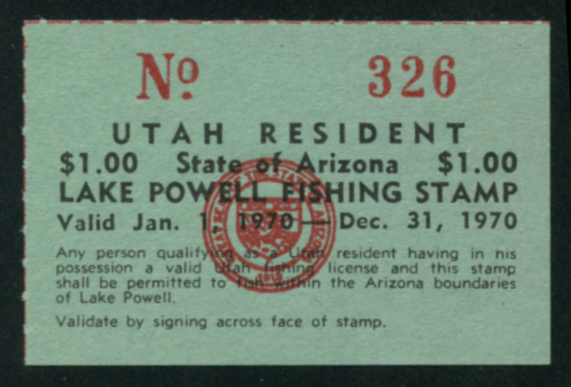 AZ Special Use for Utah Licenses - Lake Powell 7 mint, NH, VF