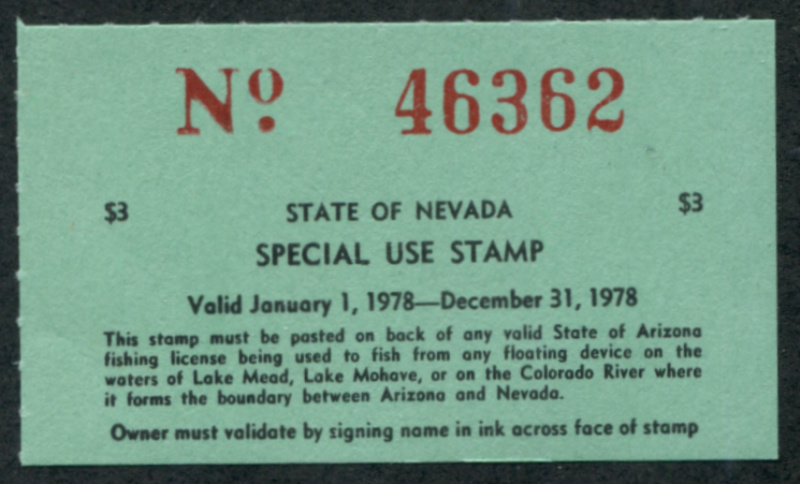 NV Special Use for Arizona Licenses 28 mint, NH, VF