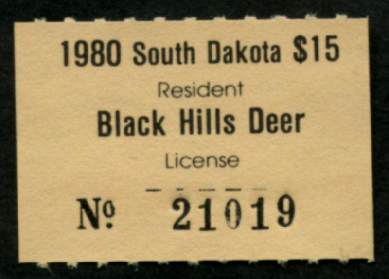 SD Black Hills Deer 1 mint, NH, VF