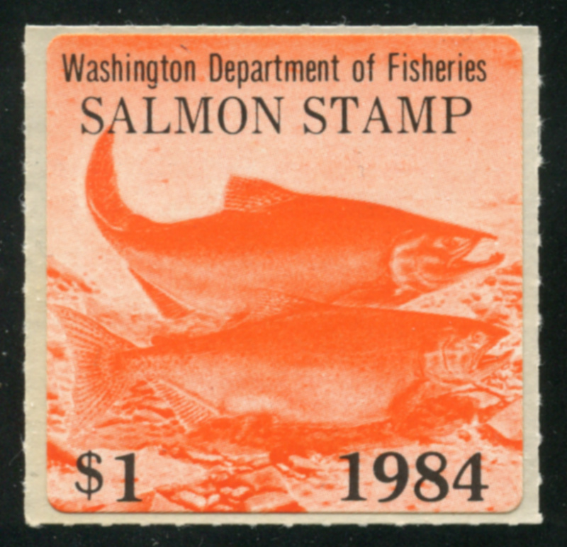 WA Salmon 25 mint, NH, VF