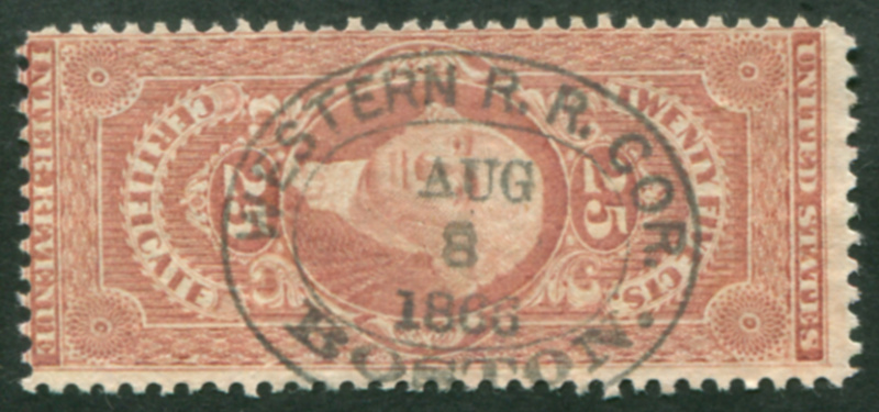 Western Rail Road Corp. W-1i, R44c black oval h/s, F