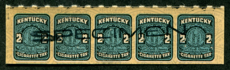 KY C10S black SPECIMEN h/s, horizontal strip of five, VF