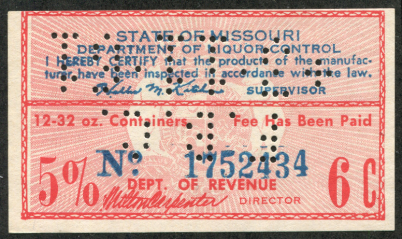 MO B231 perfin, F-VF
