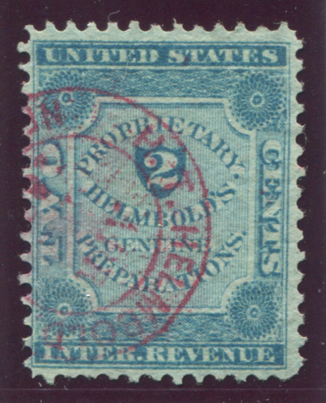 RS106a H.T. HELMBOLD NEW YORK red cds, VF couple short perfs