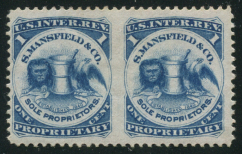 RS174ic horizontal pair, imperforate between, mint, F-VF