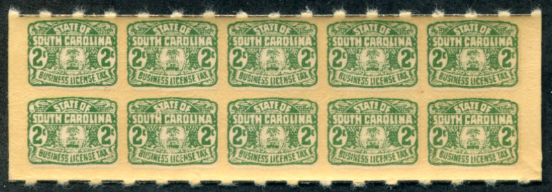 SC BL109 pane of 10, mint, VF