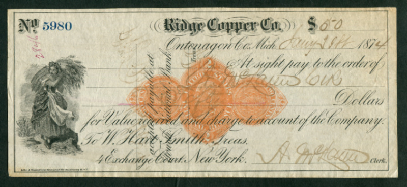 RN-D1 Ontonagon Co., Michigan. Ridge Copper Co.