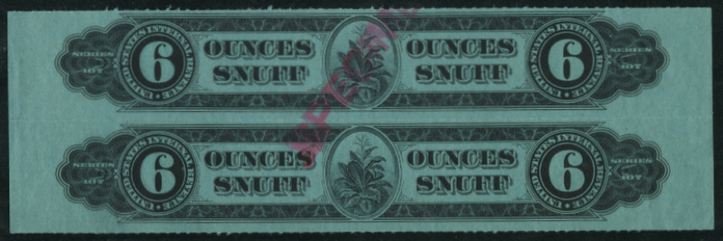TE523aS vertical pair, partial pink SPECIMEN overprint, VF
