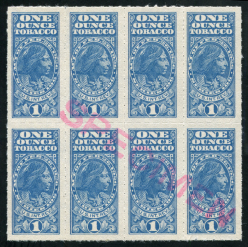 TF417S block of eight, pink SPECIMEN overprint, VF