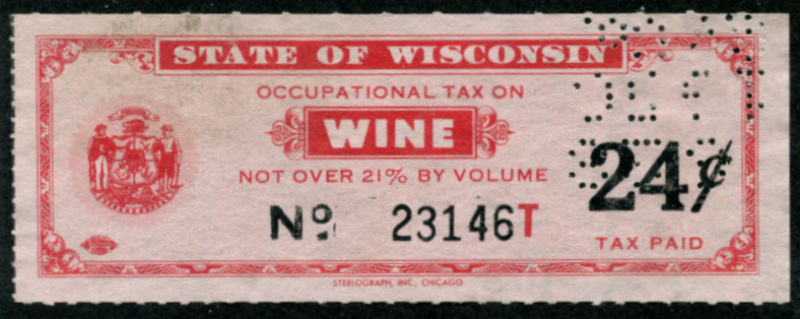 WI W59 watermarked, roulette 3 at top, position T, perfin VF