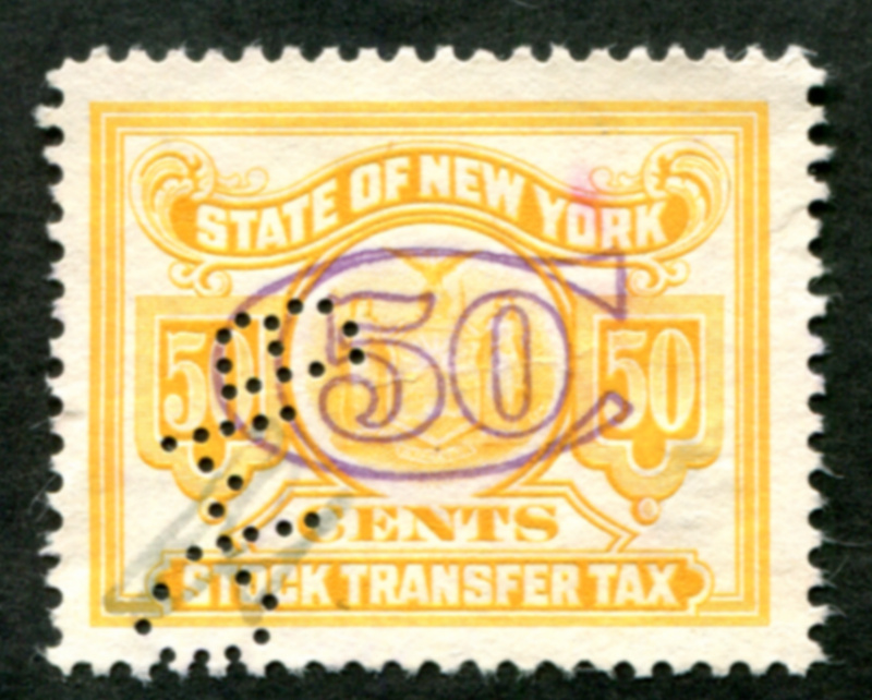 NY ST165b perfin, VF