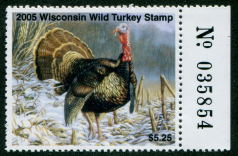WI Turkey 23 number tab at right, mint, NH, VF