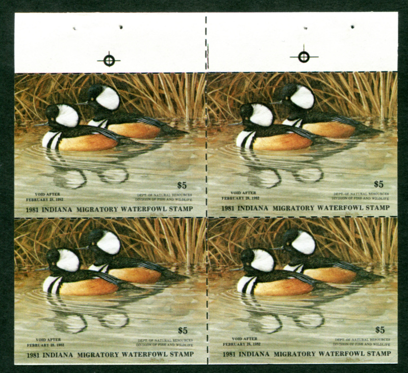 IN Waterfowl 6 booklet pane of 4, mint, NH, VF