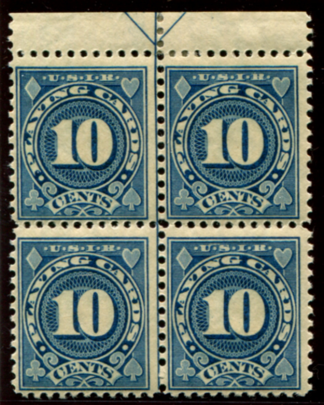 RF21 top arrow block of four, mint, F-VF