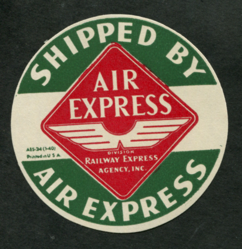 Railway Express Agency, Inc. Shipped by Air Express. 58mm, mint, VF