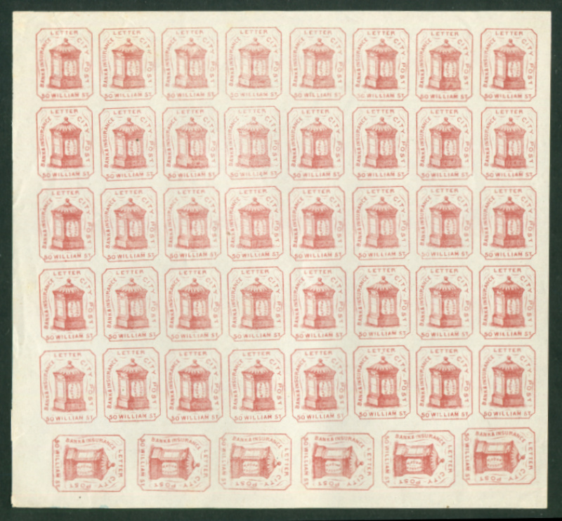 87L7 sheet of 46, five horizontal rows of eight and a vertical row of six at the bottom, mint, VF