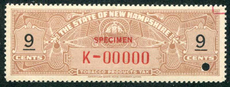 NH T50S red SPECIMEN ovpt., security punch, VF