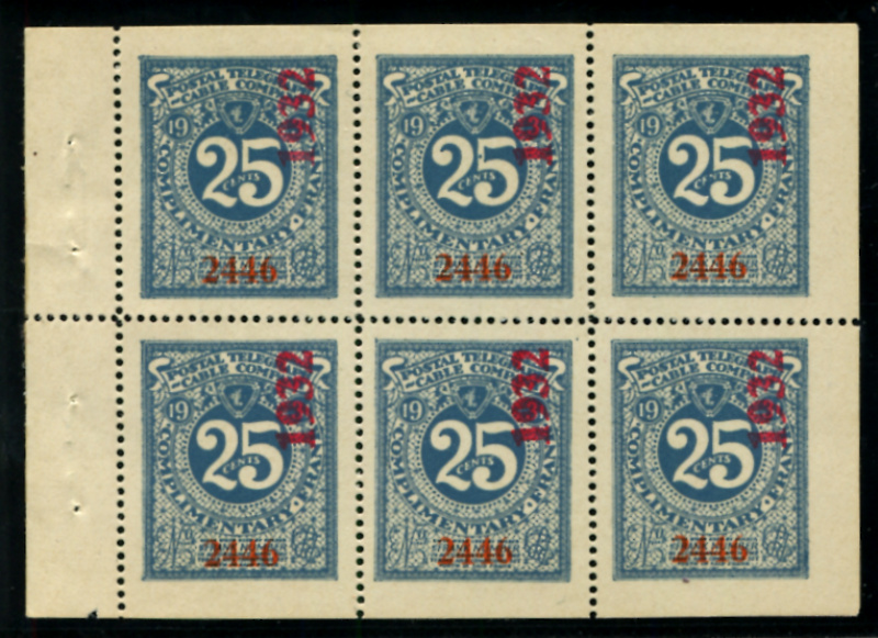 15T55 booklet pane of six, mint, VF