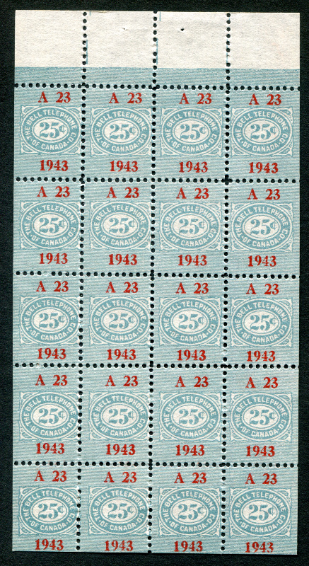 TBT120 booklet pane of 20, mint, F-VF