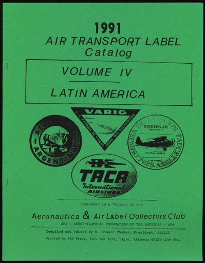 Thomas, W. Donald. Air Transport Label Catalog, Volume 4 - Europe, Section B