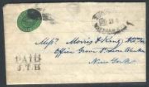 20L7 tied on folder letter, PAID/J.T.B. and Boyd's City Express Post oval h/s's, stamp is cut to shape. 1852. F-VF