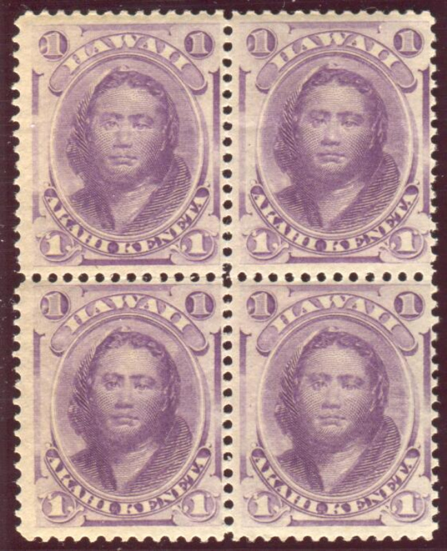 HI 30b block of four, mint, NH, F-VF