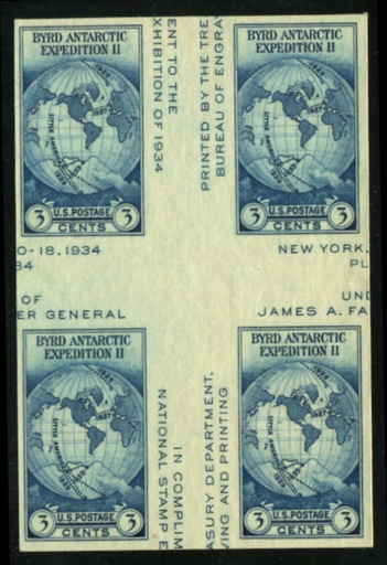768a block of four with crossed gutters, mint, without gum as issued, VF
