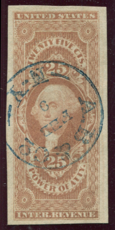 R48a A.B. & Co. blue SON cds, XF tiny internal crease at top