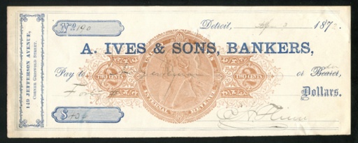 RN-C2 Detroit, Michigan. A. Ives & Sons, Bankers