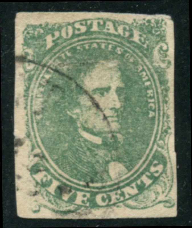 CONFEDERATE STATES 1 Stone 2, used, F-VF small faults including a tiny hole